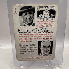 1945 Leister Autograph  Game #7A Knute Rockne Notre Dame College Football