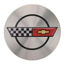 Wheel Center Cap 1986 1988 1990 C4 Corvette Logo Spun Aluminum Finish