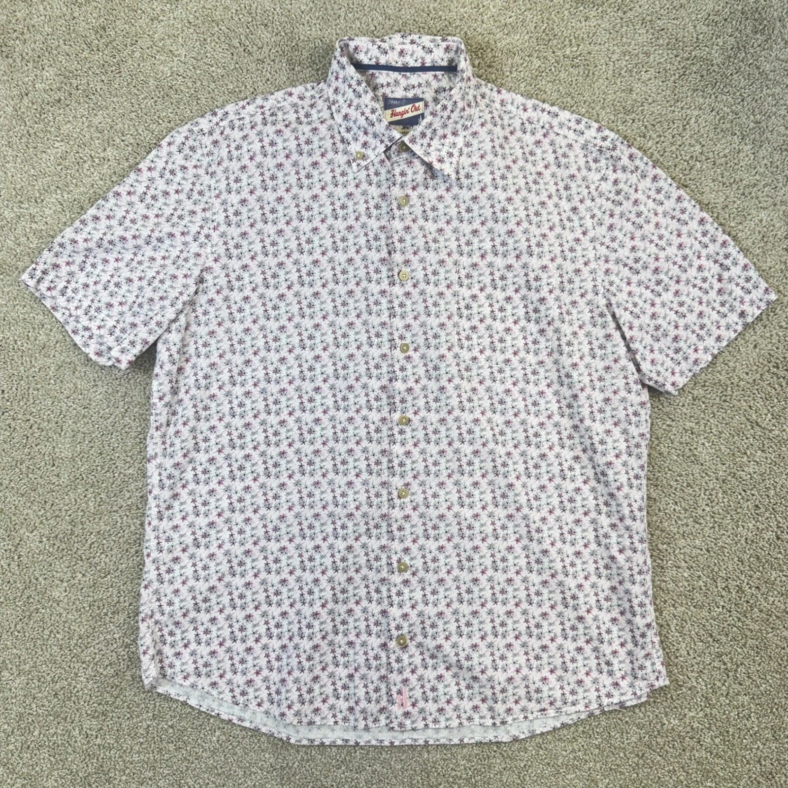 johnnie-O Hangin Out Shirt Mens Large White Pink Floral Short Sleeve Button Down
Opens in a new wind