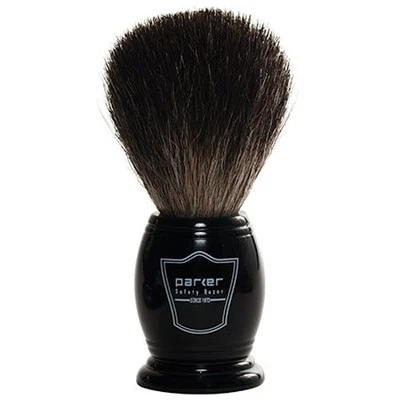 PARKER SAFETY RAZOR Deluxe Parker Ebony Handle 100% Black Badger Shave Brush Hand Crafted Brush Knot