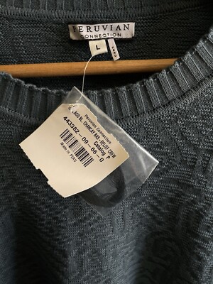 PERUVIAN CONNECTION Sweater Men's L Crew Neck Pullover Textured