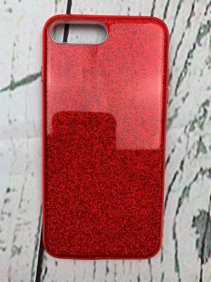 Phone Case Fits iPhone 5.5in 6 Plus 7 Plus Red Sparkle Hard Bumper Glitter