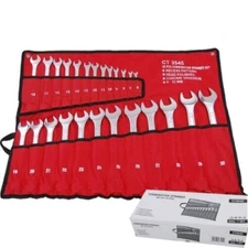 Neilsen Combination Spanner Set Metric Combo Open End Ring Garage Tool Set 25pc