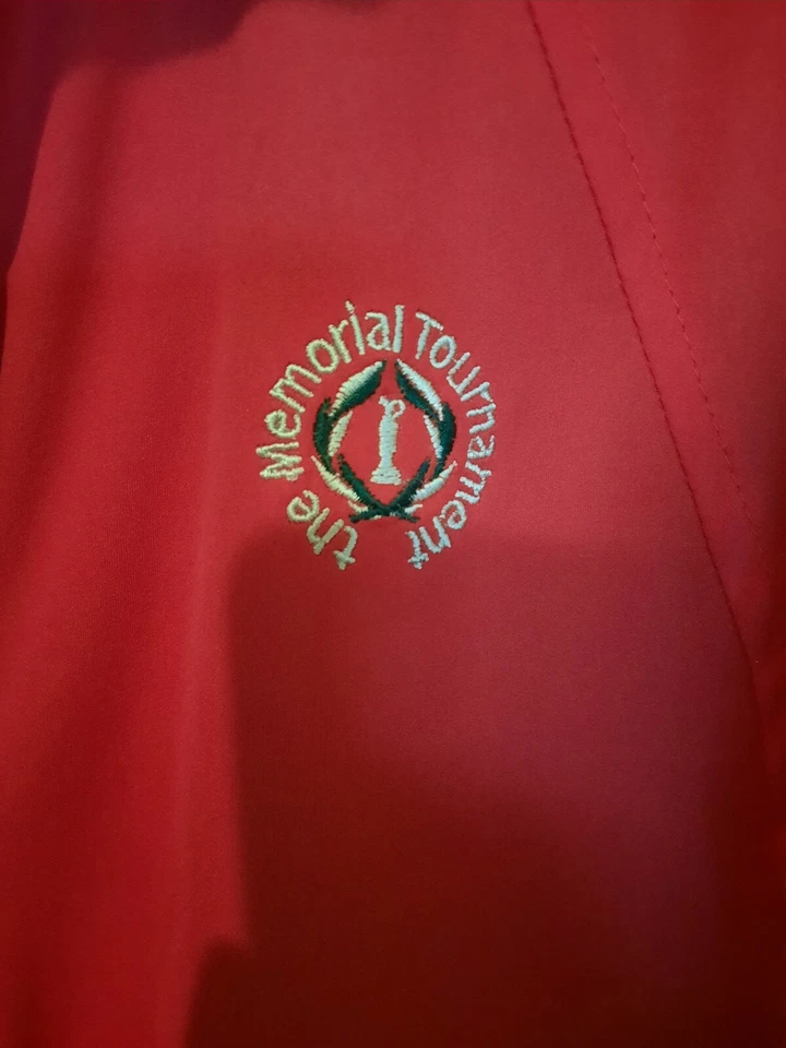 Chaqueta roja Jack Nicholas The Memorial Tournament para hombre con cremallera completa Foto 3 de 4