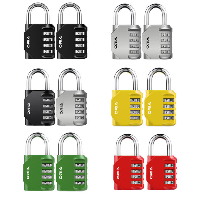 2*Combination Code Padlock 4-Digit Security School Gym Toolbox Door Travel Lock