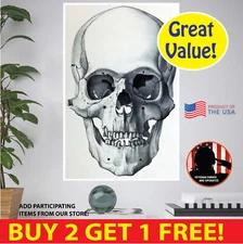 Anatomy Skull Drawing POSTER/MULTI. FORMATS/PAPER/CANVAS/VINYL/POSTCARD/STICKER