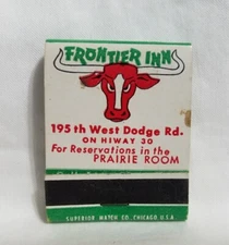 Vintage Frontier Inn Bull Omaha Steaks Restaurant Nebraska Matchbook Advertising