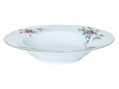 Noritake N26 Morimura Multicolor Flowers 8 1/4'' Rimmed Soup Bowl NEW