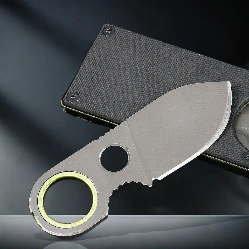 Navaja de Bolsillo Portátil EDC GDC Camping Multiherramienta Hoja Fija Llavero Clip para Dinero Foto 4 de 4