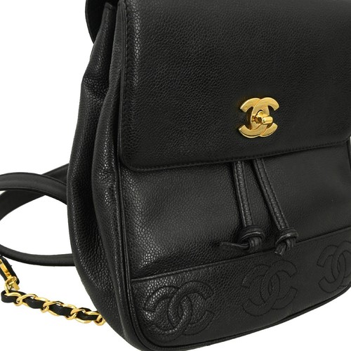 Mochila Chanel Triple CC 194819 de piel de becerro negra - Imagen 3 de 11