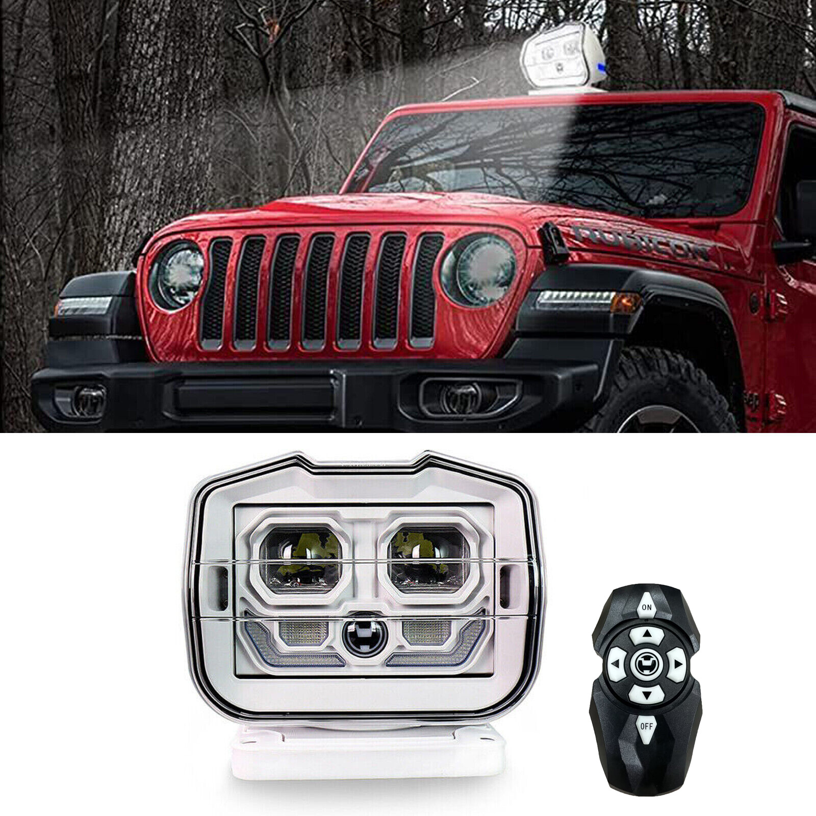 60W Wireless Remote Control LED Spotlight for Boats and Off-Road Trucks 360° Rotation-image
