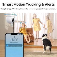 2K Security Camera Indoor, Baby Monitor Pet Camera 360-Degree for Home Securi...