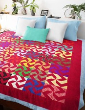 Large Graphic Scrap quilt - FINISHED QUILT - Great masculine look - Must See 