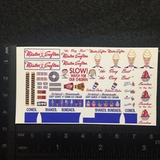 Clear 1:64 Waterslide Decal for Ice Cream Truck Quick Bite Mister Softee