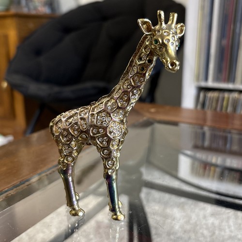CRISTIANI COLLEZIONE JEWELED GIRAFFE DECOR TRINKET Box Jewelry Gold 5”