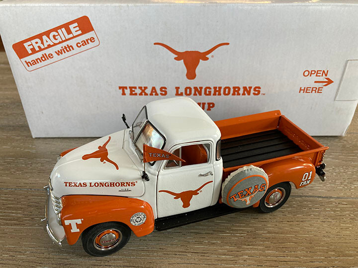 Danbury Mint 1953 Chevy NCAA Texas Longhorns Tailgate Pickup Truck