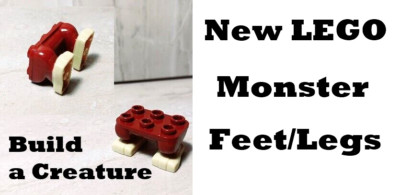 New LEGO Monster Feet Giant Body Part Brown Pants Build a Creature 2x4 Tan Foots