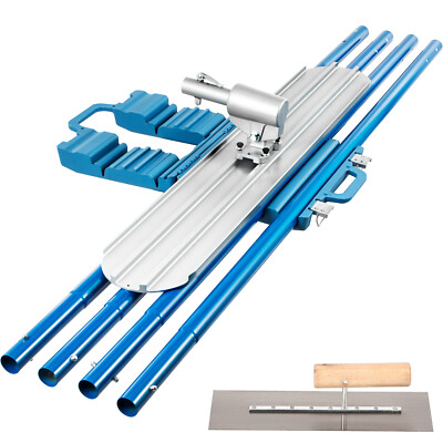 VEVOR Bull Float 48 x8  Concrete Tool Trowel Float 4 Handles Round End