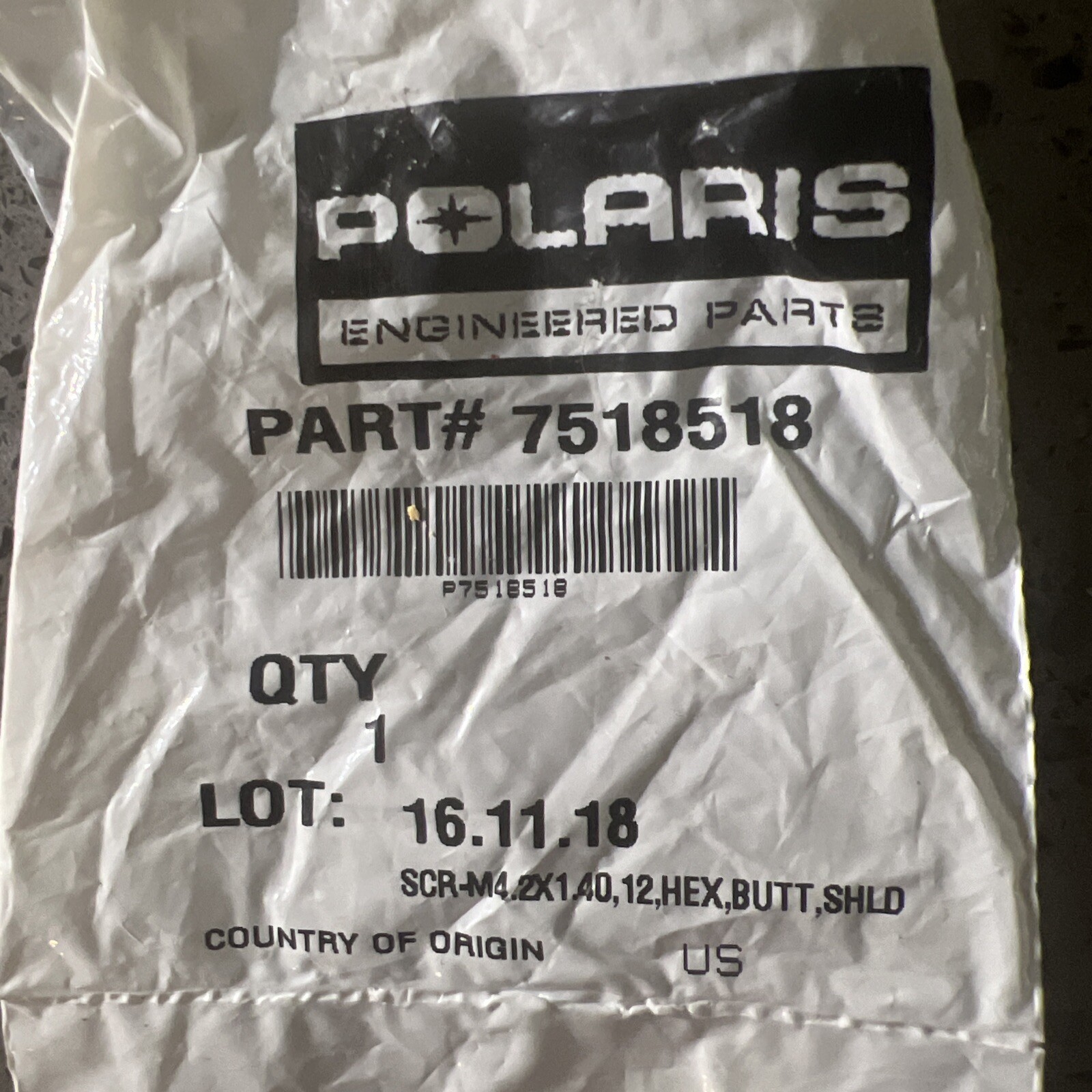 POLARIS VICTORY OEM NOS MOTORCYCLE PACKAGED COMPARMENT SCREW 7518518