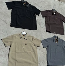 FB County Short Sleeve Solid Half Zip Shirt