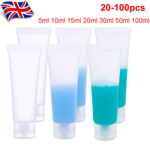 20-100pcs Refillable Plastic Soft Tubes Squeeze Make Up Shampoo Bottles Sample - Picture 2 of 6
