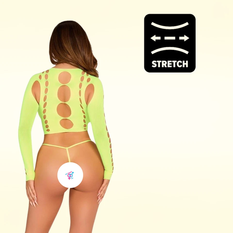 Sexy Top Corto Sin Costuras Manga Larga Lencería para Mujer Bikini Ropa de Playa Foto 4 de 4