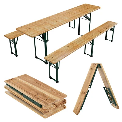 Biertischgarnitur Bierzeltgarnitur Festzeltgarnitur Holz Biertisch Set Juskys®