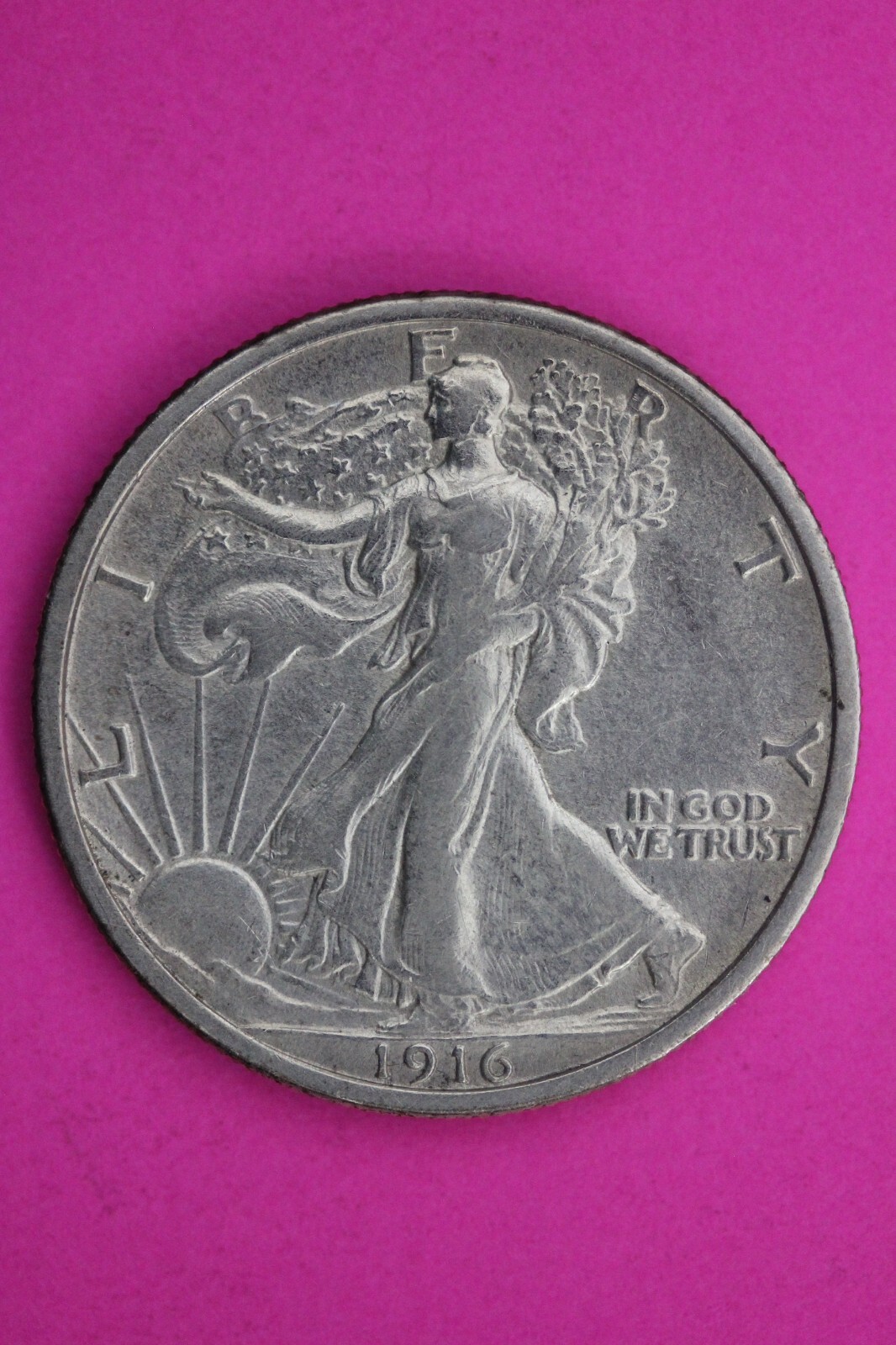 High Grade 1916 P Walking Liberty Half Dollar Scarce Key Date Silver Coin 136