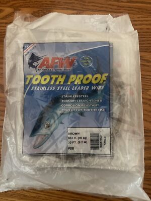 American Fishing Wire Tooth Proof Stainless Steel Leader Wire 30ft