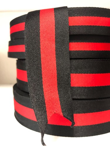 Designer Style Red Navy/ Red Black Twill Ribbon Choose Your Color Width & Length - Picture 3 of 17