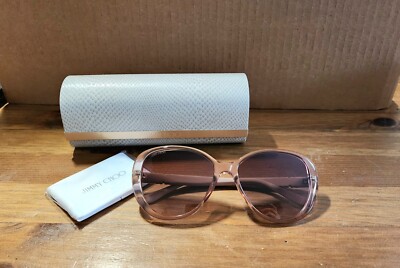 NEW Jimmy Choo AMIRA Transparent Nude Round Sunglasses  display picture 3