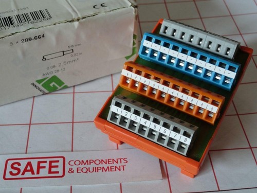 WAGO 289-664 Connection Junction Module 8-Sensor 3-Cond AWG 28-12 DIN-Rail G34 - Picture 2 of 4