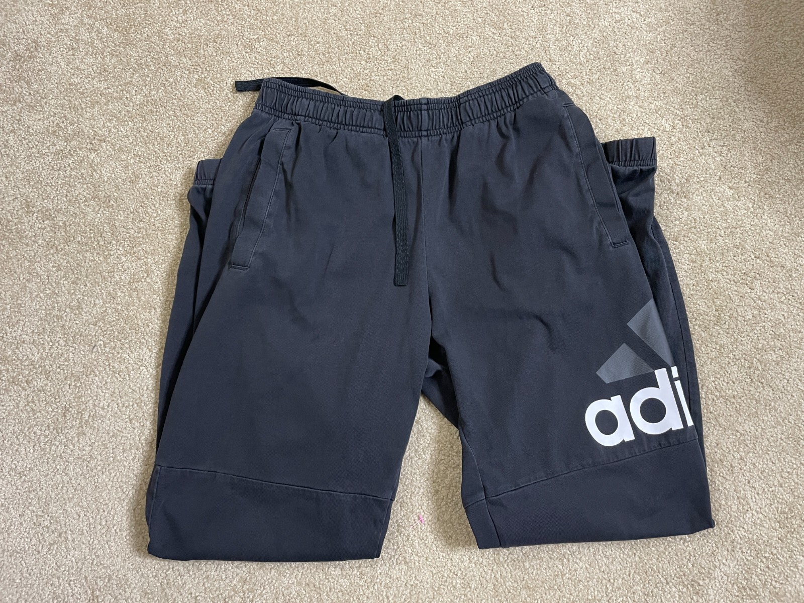Adidas Men's Black Logo Cotton Skinny Track Pants Size M eBay