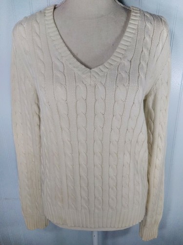 V Neck Cable Knit Sweater | eBay