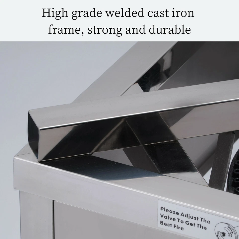 不锈钢 200,000 BTU 丙烷燃烧器燃气灶户外烹饪 — 第 2/4 张图片