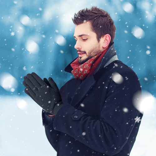 Winter Wool Warm Knitted Touch Screen Glove Mobile Phone Knitted Gloves MenWomen - Picture 86 of 107