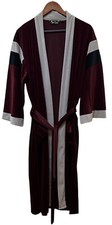 Vintage Pierre Cardin Velour Color Block Belted Robe Men's S/M Made in USA