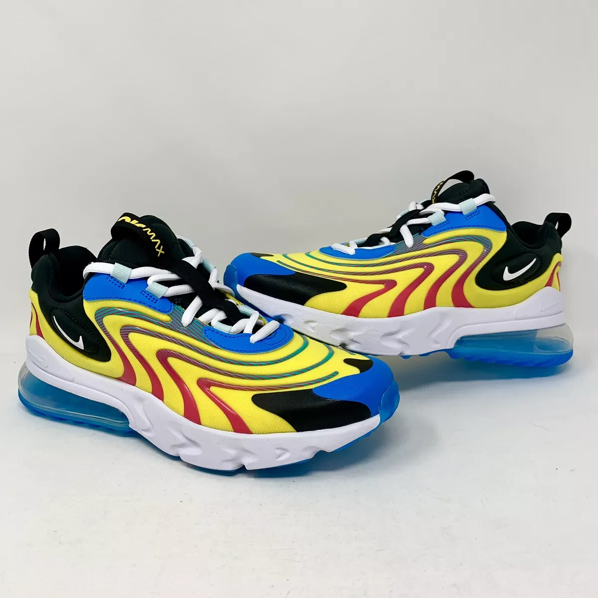 compañerismo Mecánicamente felicidad Nike Air Max 270 React ENG Blue Kids GS Sneaker Yellow CD6870-700 Sz 7Y  Wmns 8.5 | eBay