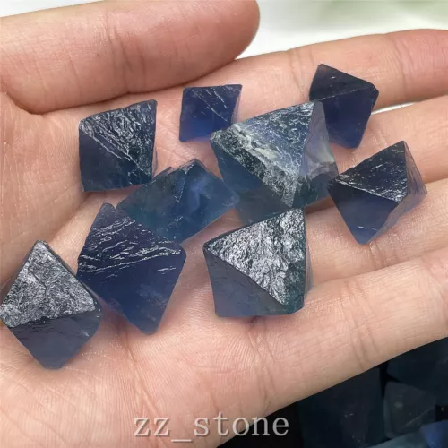 100 g tamaño mezclado fluorita azul natural octaedro cuarzo cristal mineral espécimenAA - Imagen 7 de 9