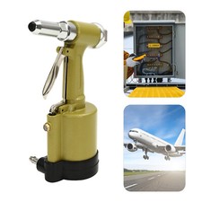 Portable Pneumatic Air Riveter Hydraulic Pop Rivet Gun Riveting Tool 4*Nozzles