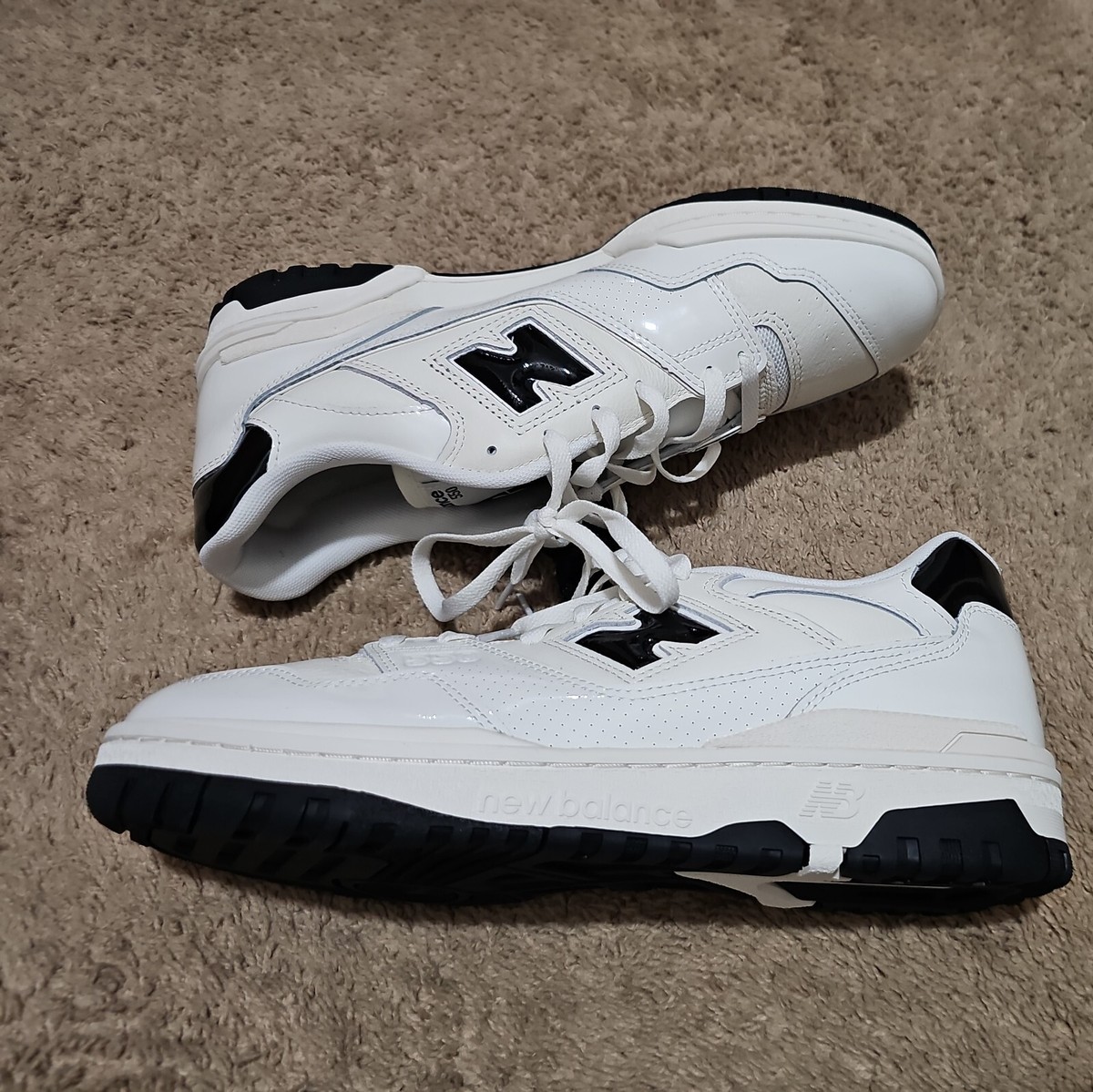 Size 12 - New Balance 550 Patent Leather Pack - Sea Salt