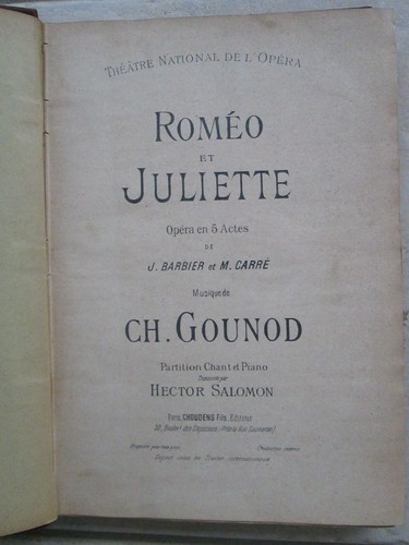 Charles GOUNOD : ROMEO ET JULIETTE opéra, vers 1890. - Picture 2 of 11