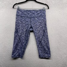 Zella Womens Capri Legging Blue Low Rise Elastic Waist Pull On Logo Size S