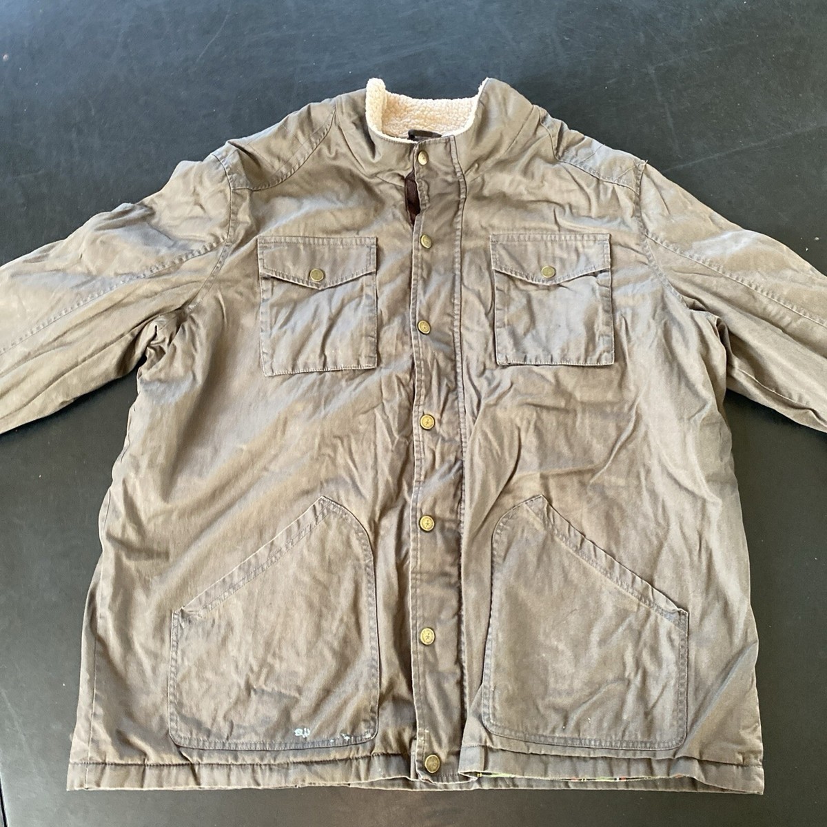 Cotton Traders Mens Winter Coat Size XXXL Pit-Pit 27” Brown Warm