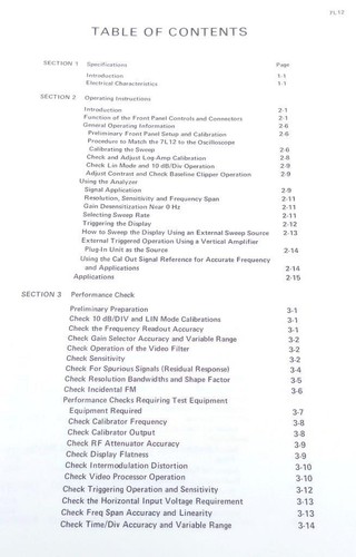 Tektronix 7L12 Spectrum Analyzer Instruction Manual - Picture 3 of 3