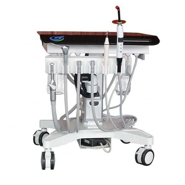 Greeloy Dental Mobile Delivery Cart Unit Treatment System + Handpiece Set 4 Hole