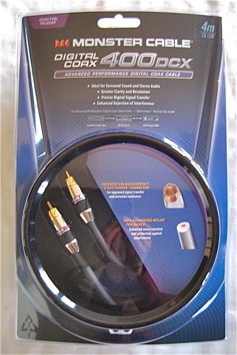 🎁 Monster 400DCX Digital Coax Advanced Audio Interconnect Cable