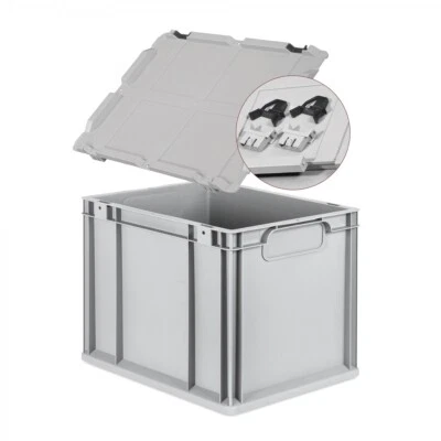GOODSFORBUSINESS GMBH Eurobox NextGen Economy mit Scharnierdeckel 40x30x32cm, Stapelbehälter Lagerbox