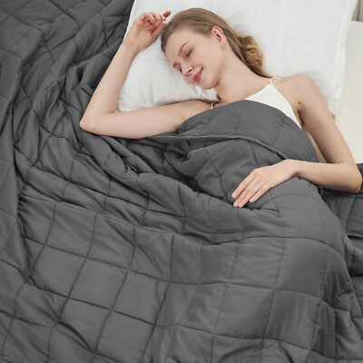 BETU Weighted Blanket for Adults (15lbs, 60''x80'' Queen Size) - Cooling and Br...