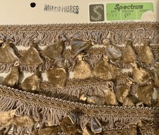 4.5m Gold/Beige Tassels-Fringe 50mm (2??) Embroidered Edging/Trim